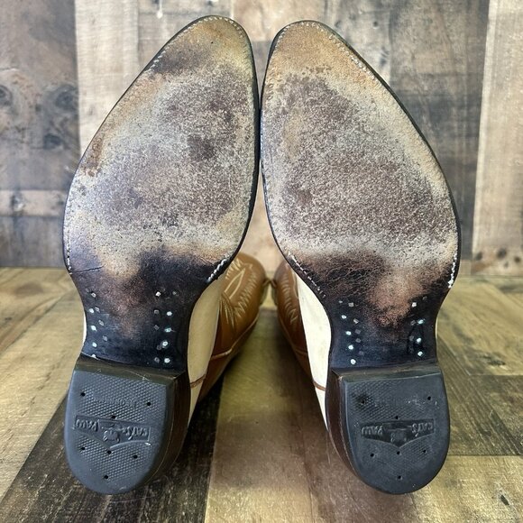 Tony Lama 6216 Vintage Gold Label Wingtip Urban Cowboy Boots Mens 9 D - Picture 3 of 12